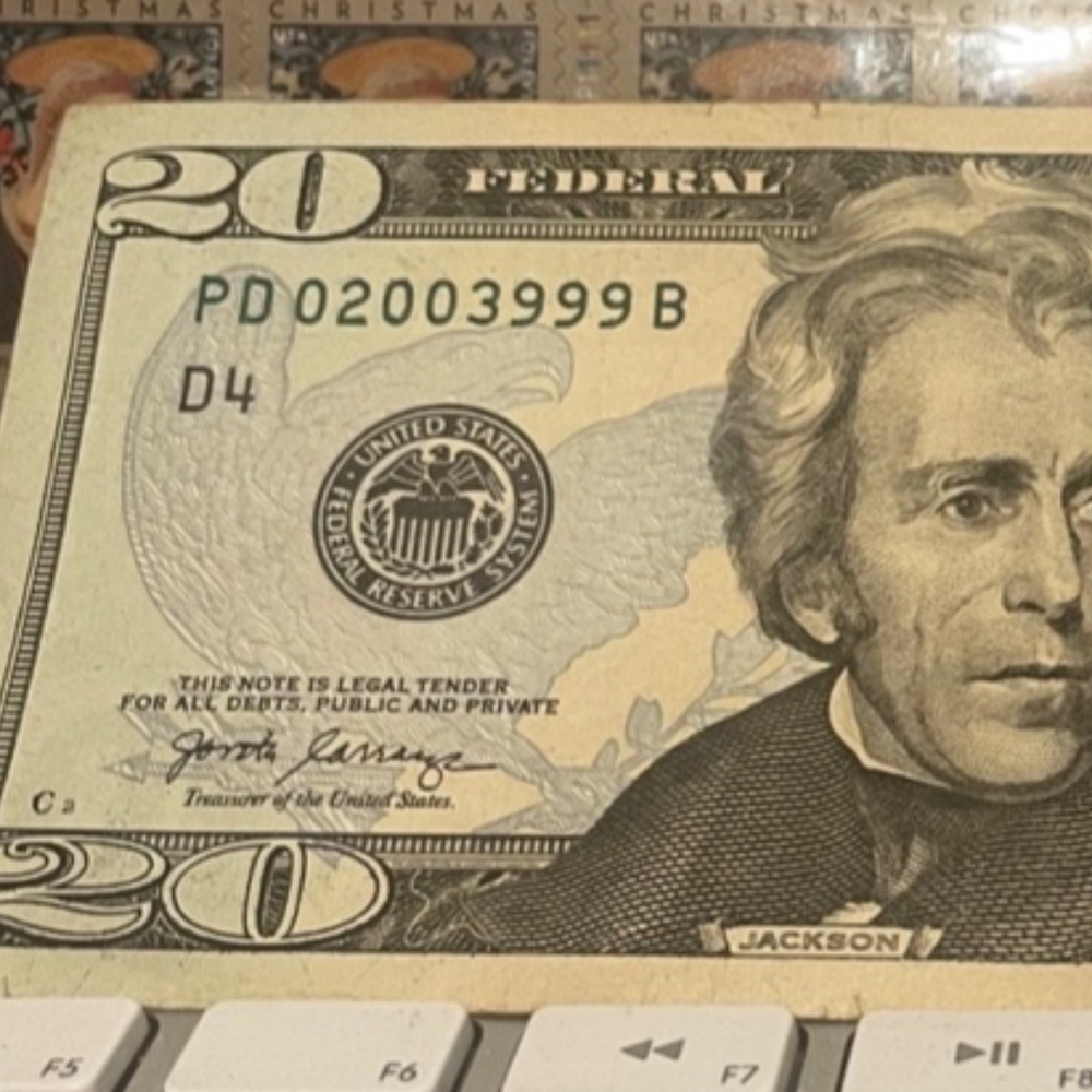 2017A $20 Rare & Low Serial PD 02003999 B. Trip 9s #205705311195